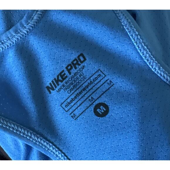 NIKE PRO Womens Size Medium Blue Sleeveless Logo Athletic Running Tank Top Shirt - Picture 6 of 6